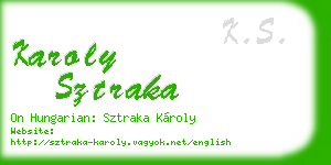 karoly sztraka business card